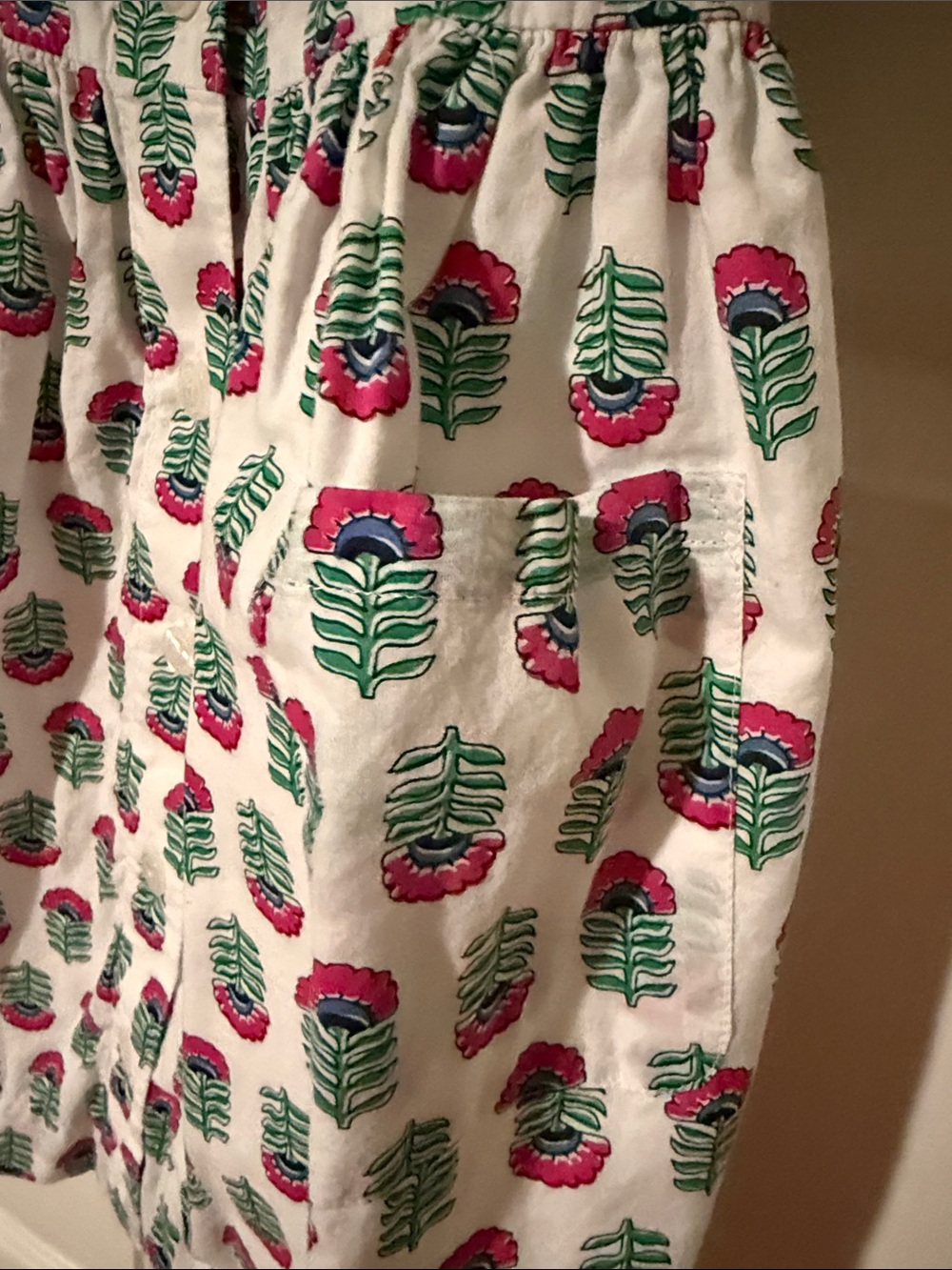 Crewcuts White Cotton Dress with Pink & Green Floral Print - Picture 4 of 6